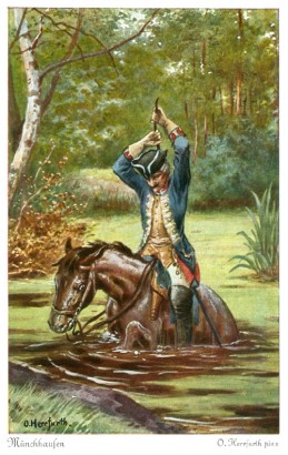 A báró lovastul kihúzza magát a mocsárból – a saját hajánál fogva