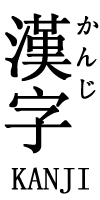 A „kandzsi” szó kandzsival, mellette furiganával.