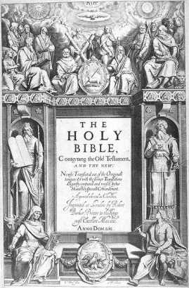 A King James Bible első kiadásának címlapja, 1611