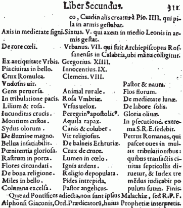 A próféciák első nyomtatott változata, 1595-ből