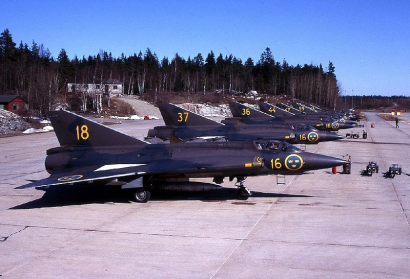 A svéd légierő gépein jól látható a jelkép