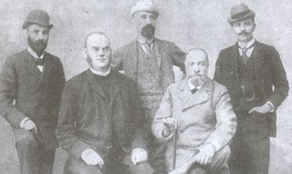A Zichy-expedíció tagjai, bal oldalon Bálint Gáborral