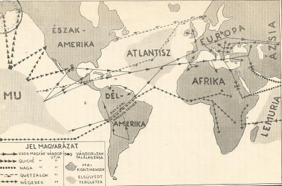 Atlantisz, Mu és Lemuria Csicsáky Jenő térképén