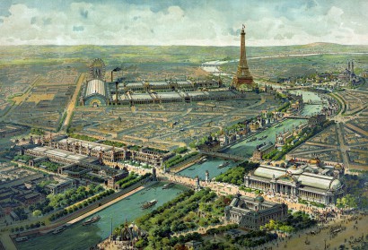 Az 1900-as párizsi világkiállításról született litográfia