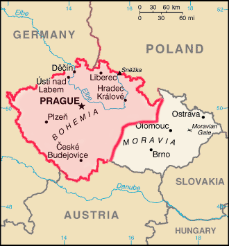 Čechy a Cseh Köztársaságon belül