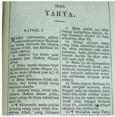 Egy 1818-as maláj bibliafordítás – János evangéliuma