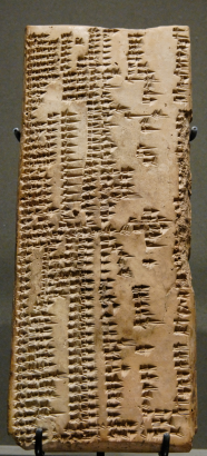 Egy sumer-akkád lexikális szöveg. (Louvre)