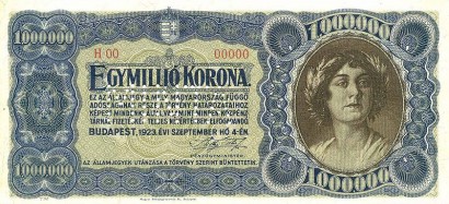 Egymillió korona 1923-ból