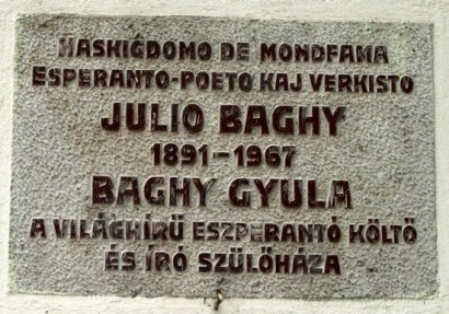 Emléktábla Baghy Gyula szegedi szülőházán