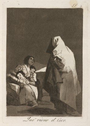 Francisco Goya: Que viene el coco (1799). – Jön a mumus, eszperantó összetett igeidőknek álcázva