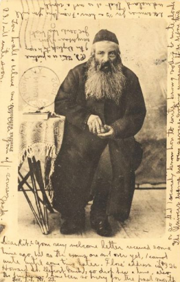 Galíciai zsidó pénzváltó 1902-es képeslapon