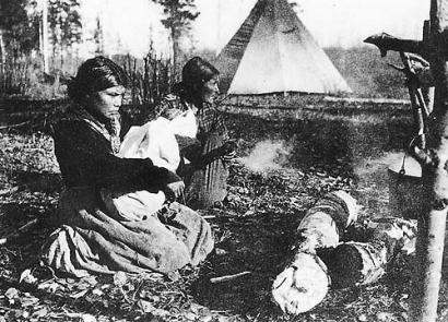 Hód (Beaver) indiánok három generációja 1899-ben 