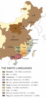 Kína nyelvi térképe