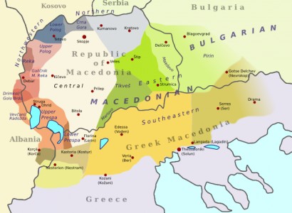 Macedón dialektusok térképe