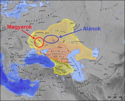 Magyarok és alánok a 9. század közepén