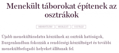 Meglepő hír: egész táborok menekültek?