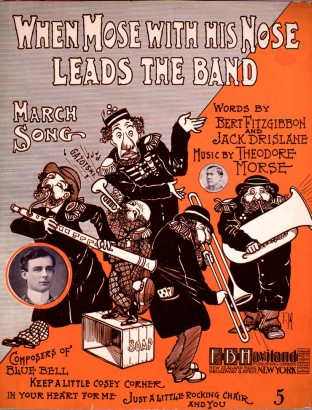 „Mojse az orrával vezeti a zenekart” – zsidókat karikírozó amerikai kottaborító 1906-ból