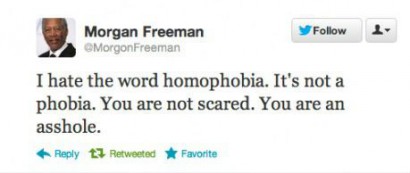 Morgan Freeman: „Gyűlölöm a homfóbia szót. Ez nem egy fóbia. Nem rettegsz, csak seggfej vagy.”