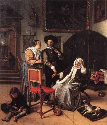 Orvosi vizit, Jan Steen 17. századi németalföldi festő alkotása. Régi hagyományok