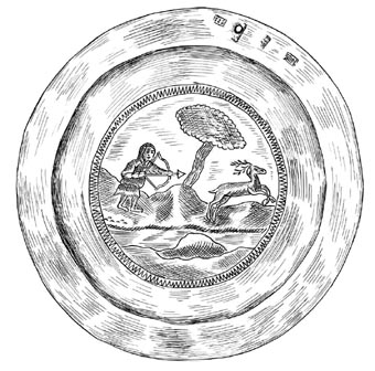 P. B. mester vadászjelenetes tányérja Tobolszkból (1797)