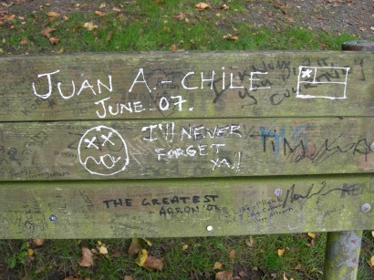 Pad a seattle-i Viretta Parkban, amely Kurt Cobainnek állít emléket  