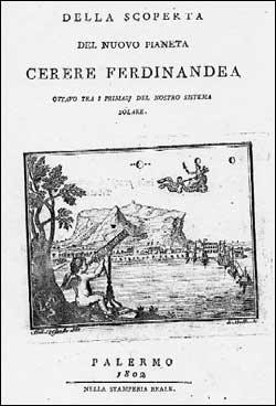 Piazzi műve a Ceres felfedezéséről (1802)