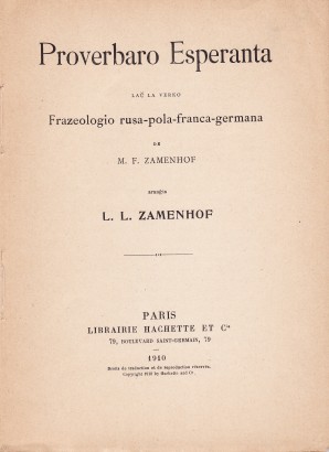 Proverbaro Esperanta, 1910