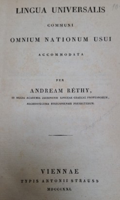 Réthy András Lingua universalis című kötetének címlapja
