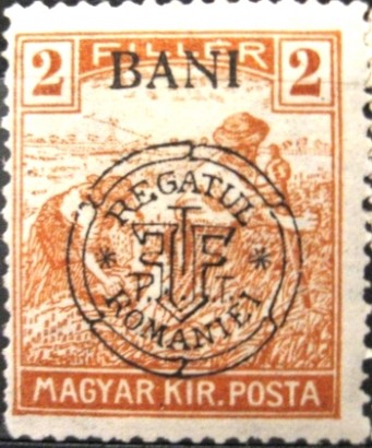 Román hatalomátvétel postai bélyegen – 1919
