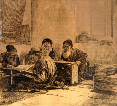 Talmud-tanulók, Ephraim Moses Lilien metszete
